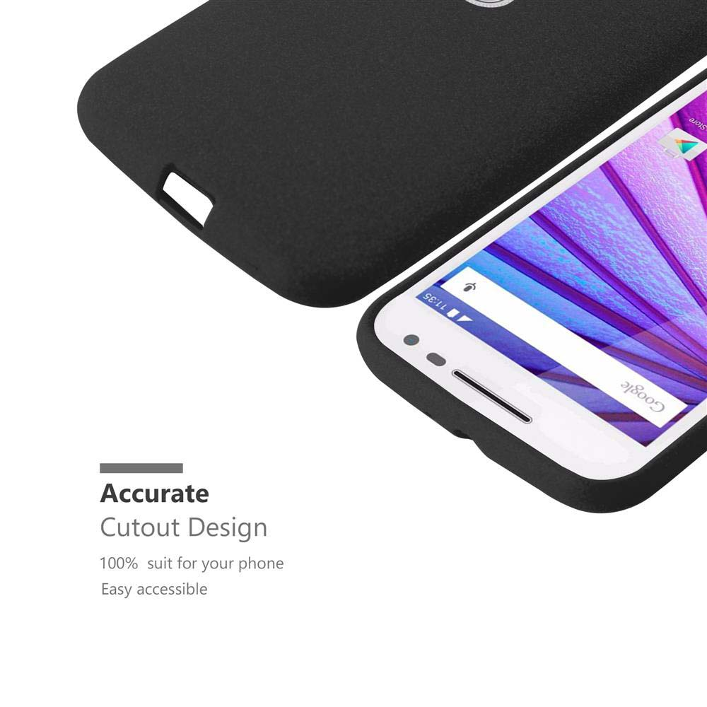 Funda de teléfono negra con un teléfono dentro. El teléfono muestra el logotipo de Google.