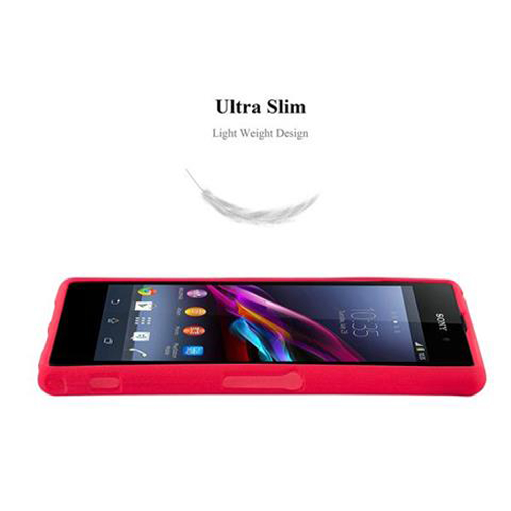 Funda rosa para teléfono con teléfono dentro y detalles de mano de obra.