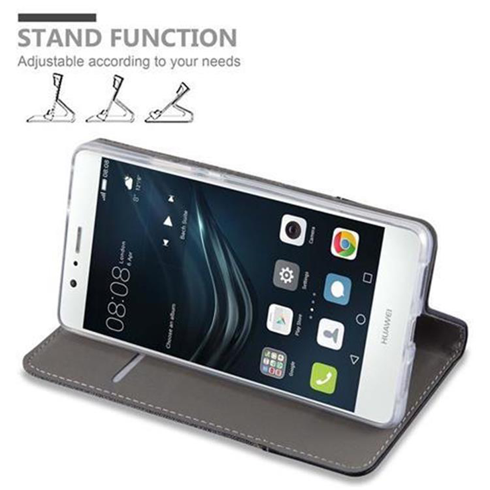 Un teléfono con una funda está en ángulo para mostrar la función de soporte. La pantalla muestra la hora y las aplicaciones.