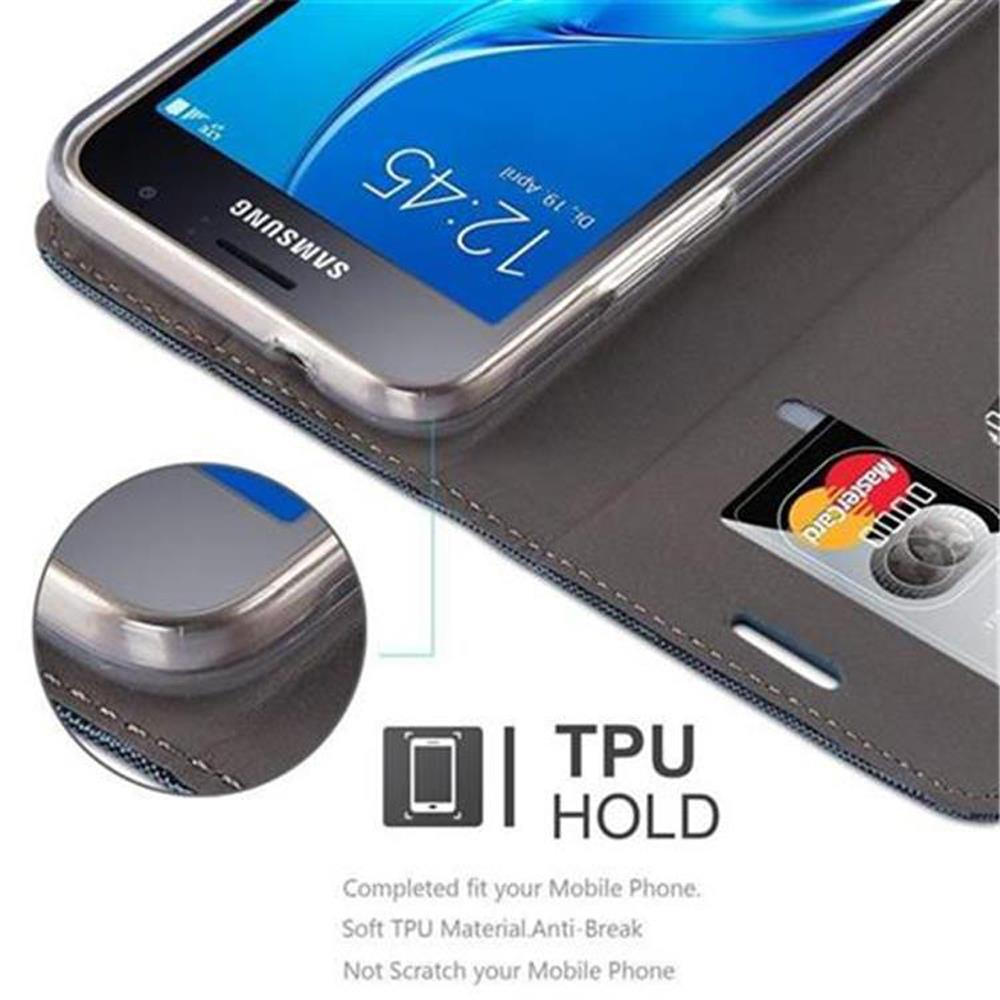 Telefono in una custodia grigia con carta di credito. Descrizione del supporto TPU.