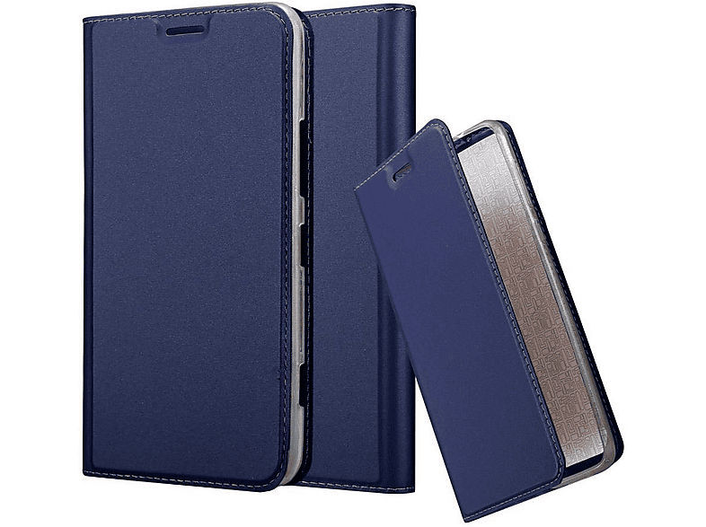 Custodia Libro Cadorabo Per Nokia Lumia 1020, Colore Blu Scuro Classy, Con Chiusura Magnetica, Vani Per Carte E Banconote, Funzione Stand