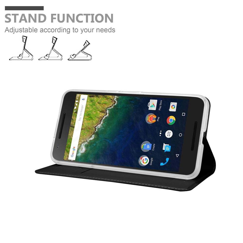 Telefon im Etui, Standfunktion. Weißer Hintergrund. Text: einstellbar nach Ihren Bedürfnissen.