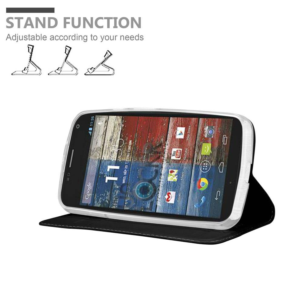 Un telefono con custodia in posizione di supporto e un simbolo di funzione di supporto.