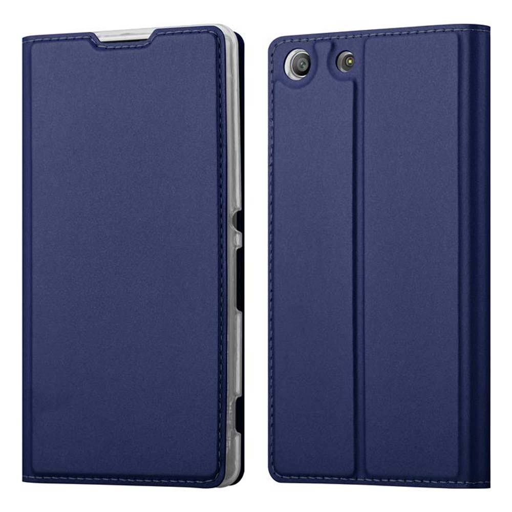 Cadorabo Cover for Sony Xperia M5 Case in CLASSY BLACK magnetic closure