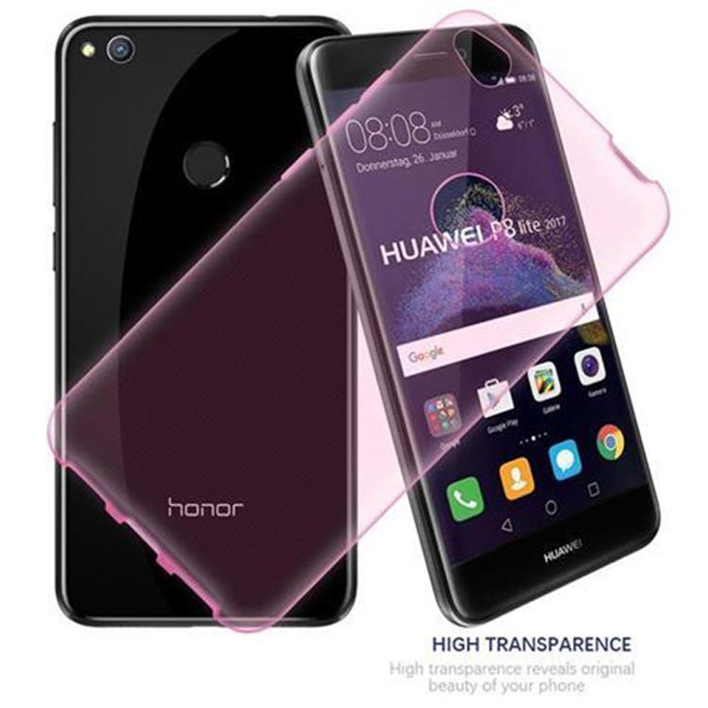 Due telefoni, uno nero e uno con custodia rosa. Testo: Alta trasparenza.