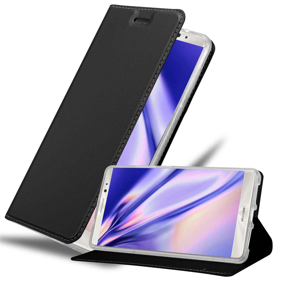 Dos teléfonos en fundas negras. Uno abierto, el otro cerrado.