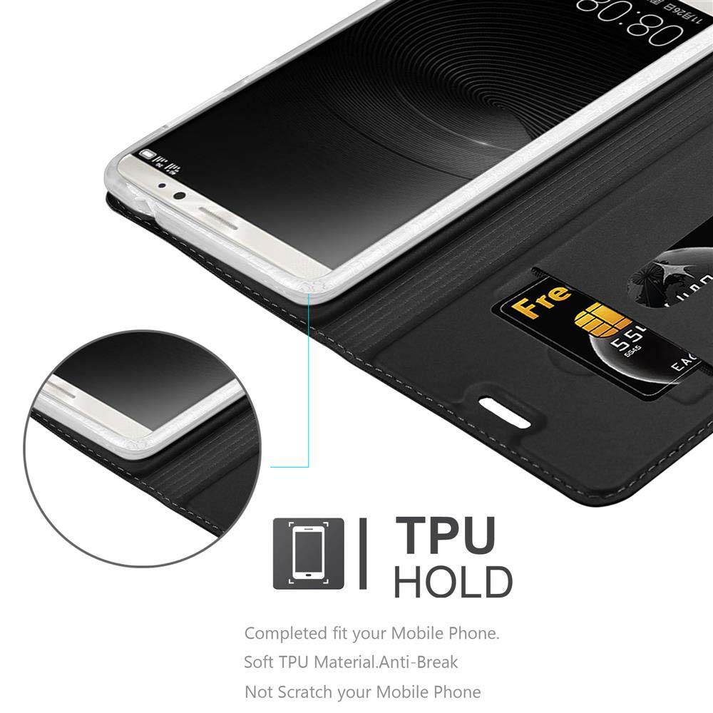 Funda negra con teléfono y tarjeta de crédito. Texto: 'TPU HOLD'.