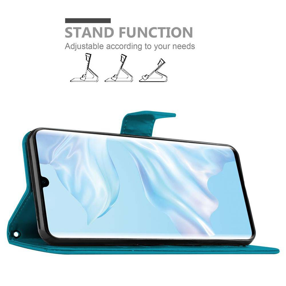 Custodia del telefono aperta con telefono, che mostra la funzione stand.