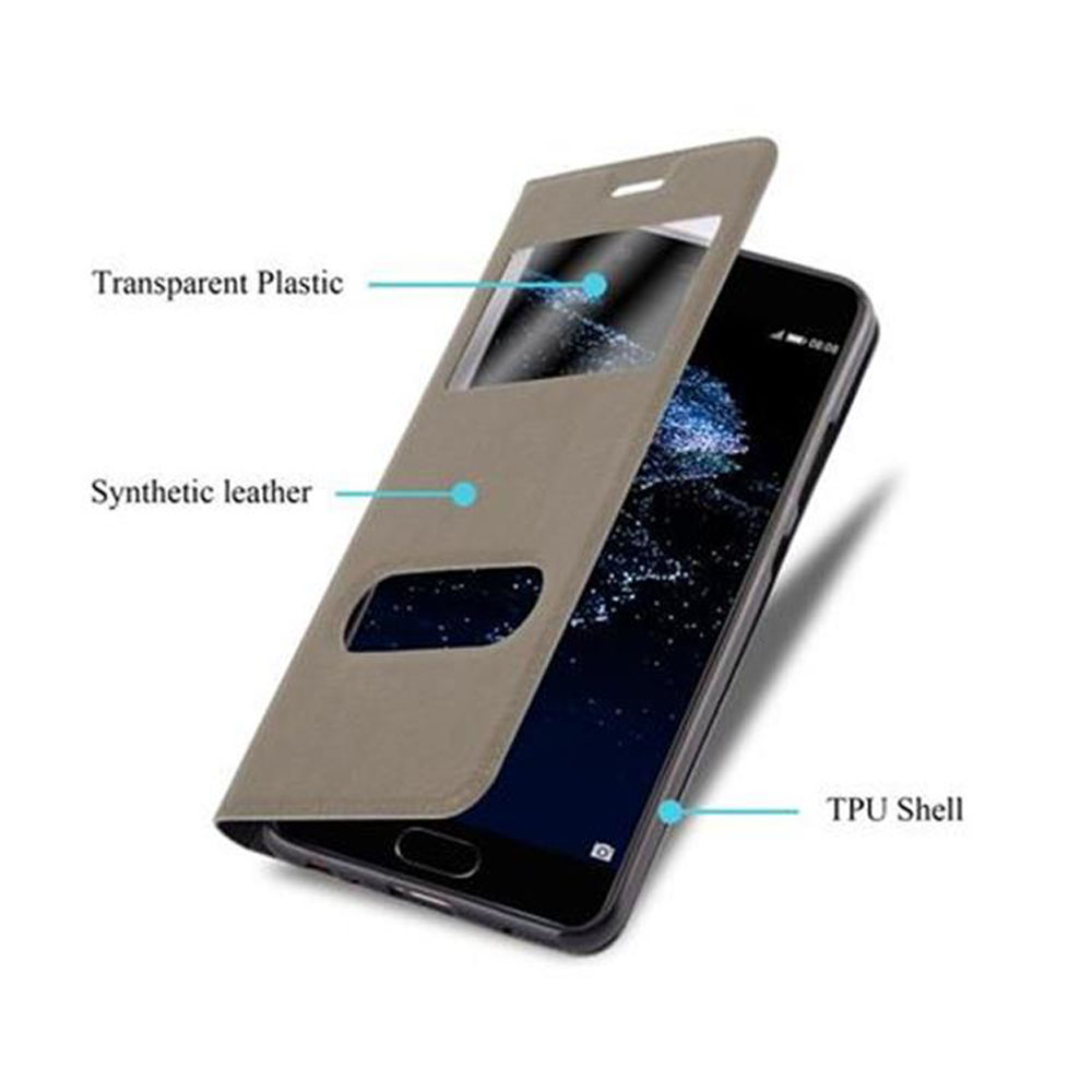 Custodia per telefono con plastica trasparente e pelle sintetica, guscio in TPU.