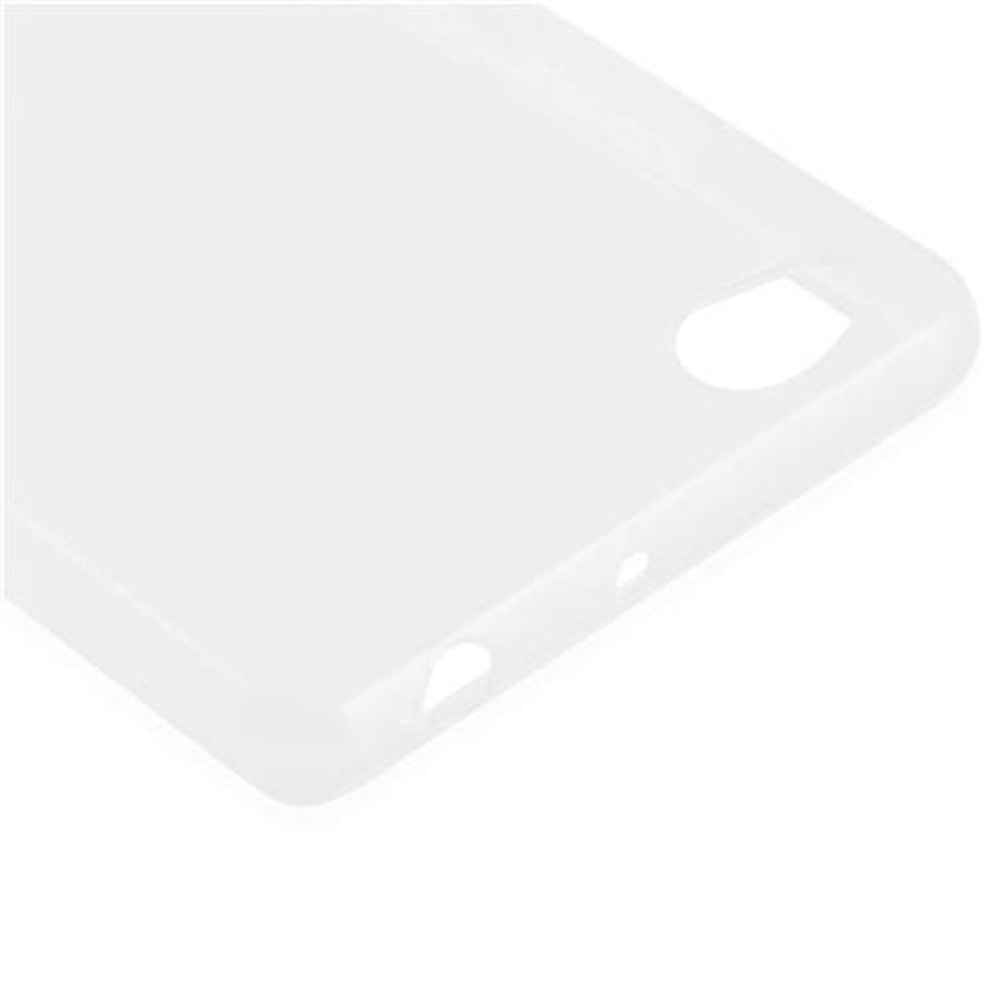 Una funda de teléfono blanca. Primer plano.