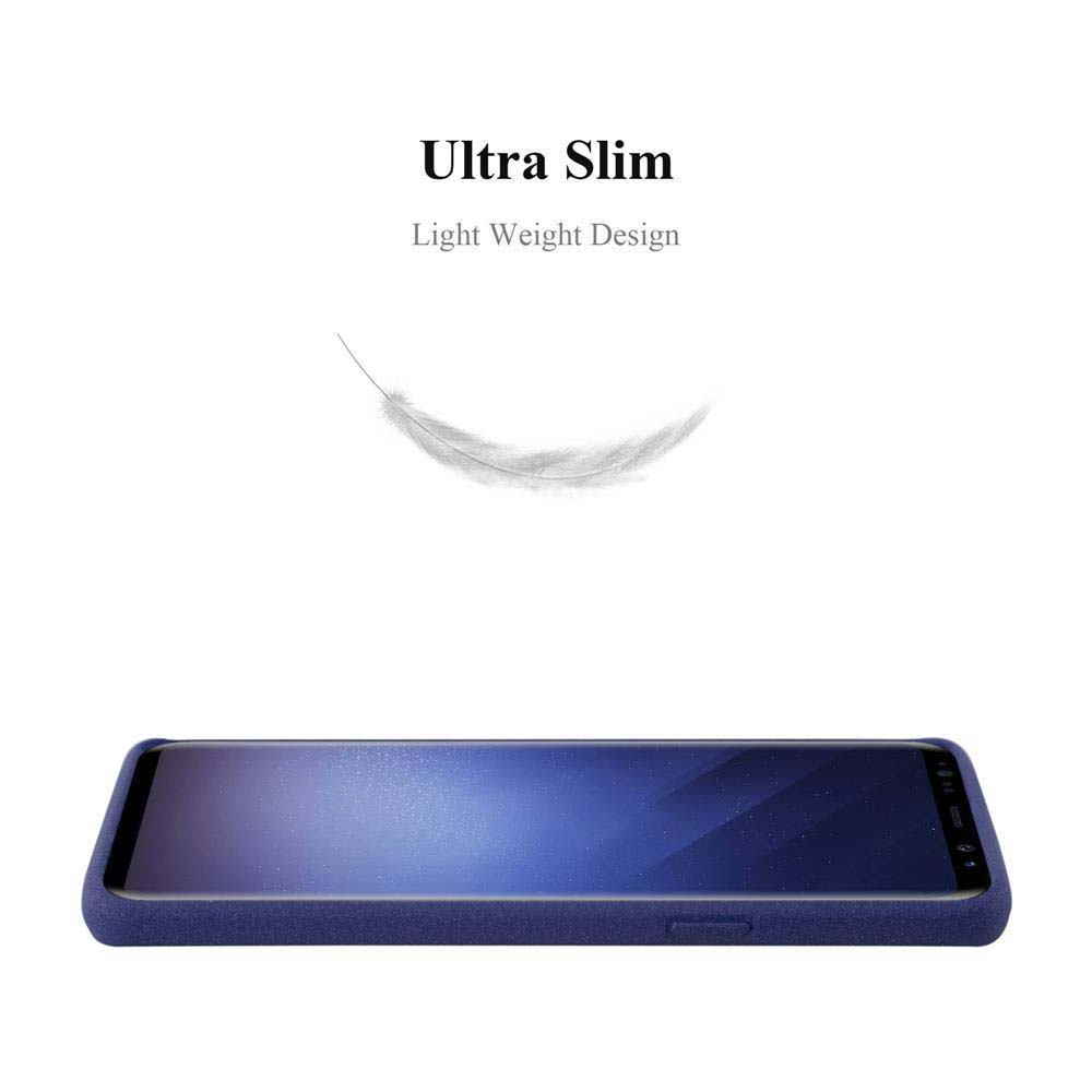 Una custodia per telefono blu scuro con una grafica di piuma. Copre un telefono.