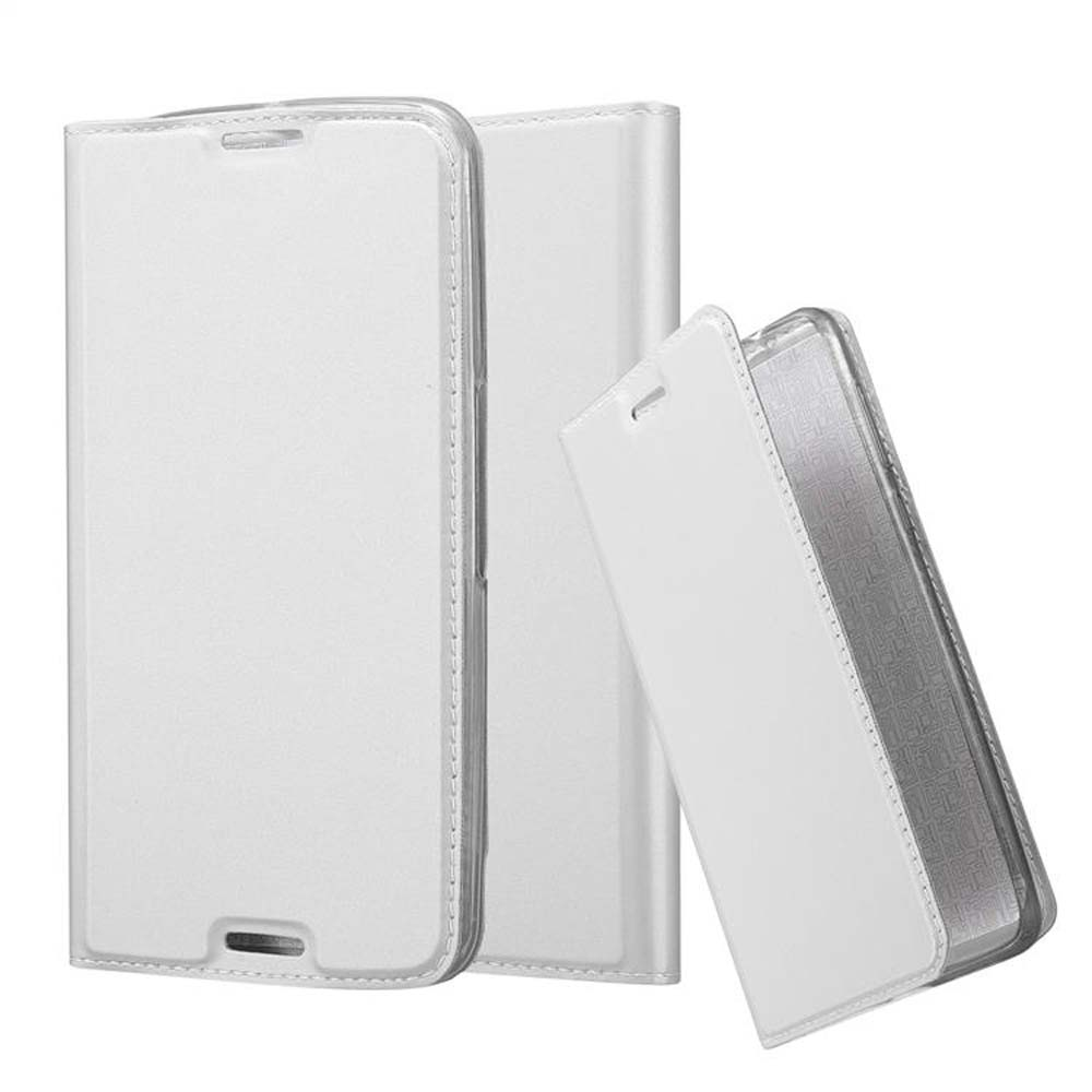 Fundas de teléfono blancas, abiertas y cerradas, mostrando el interior de la funda.