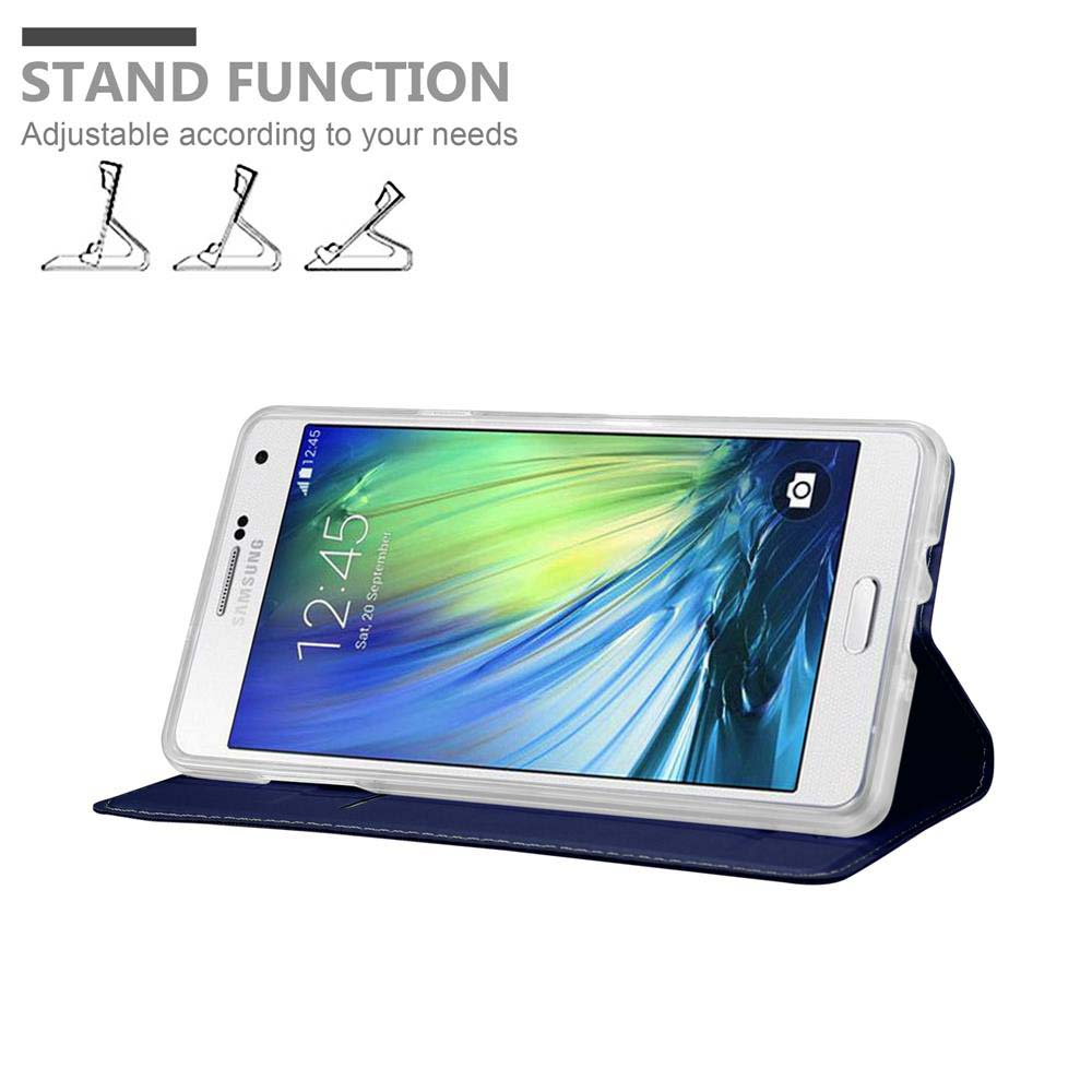 Telefono in custodia con funzione stand mostrata.