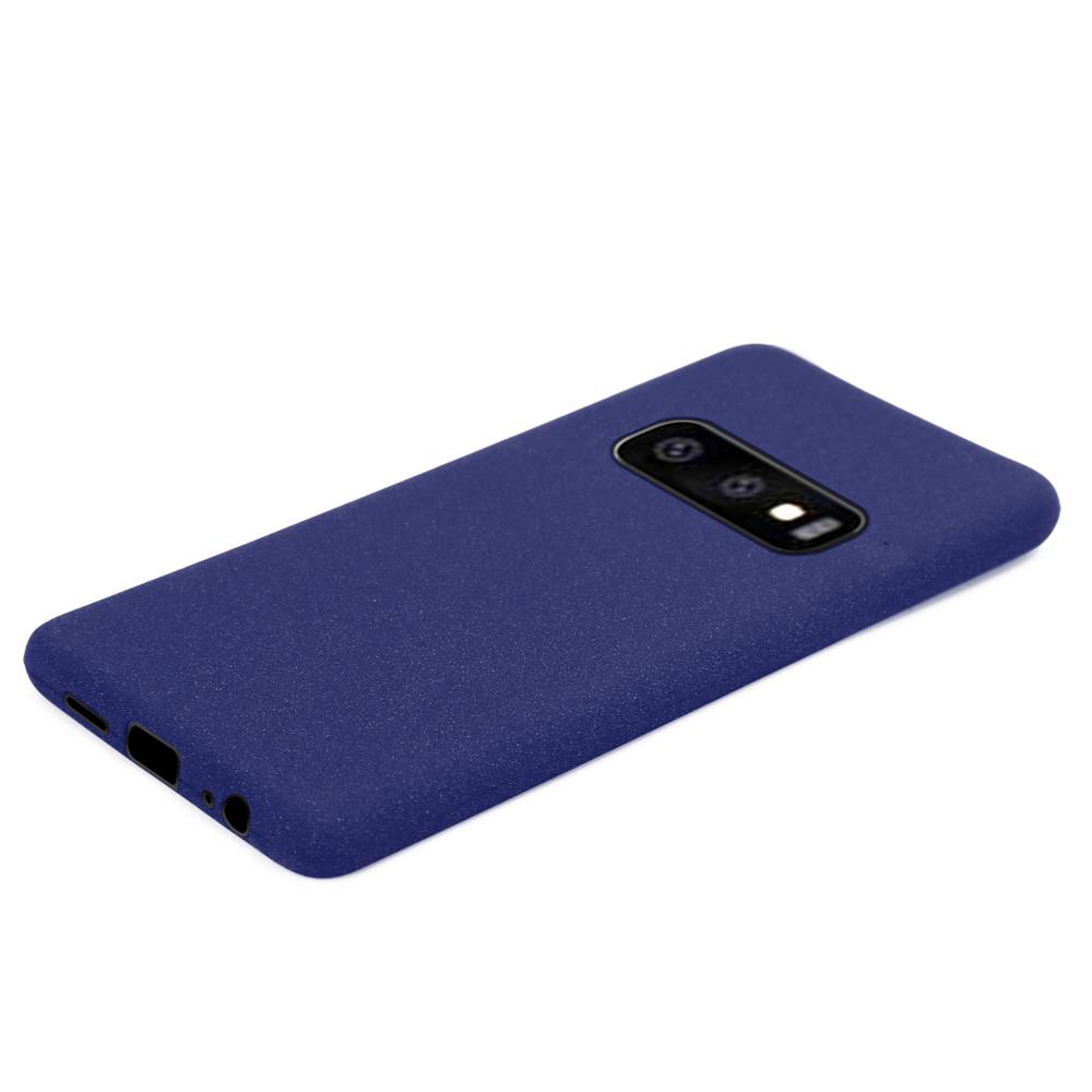 Custodia blu con telefono dentro. Il telefono è di colore blu scuro.