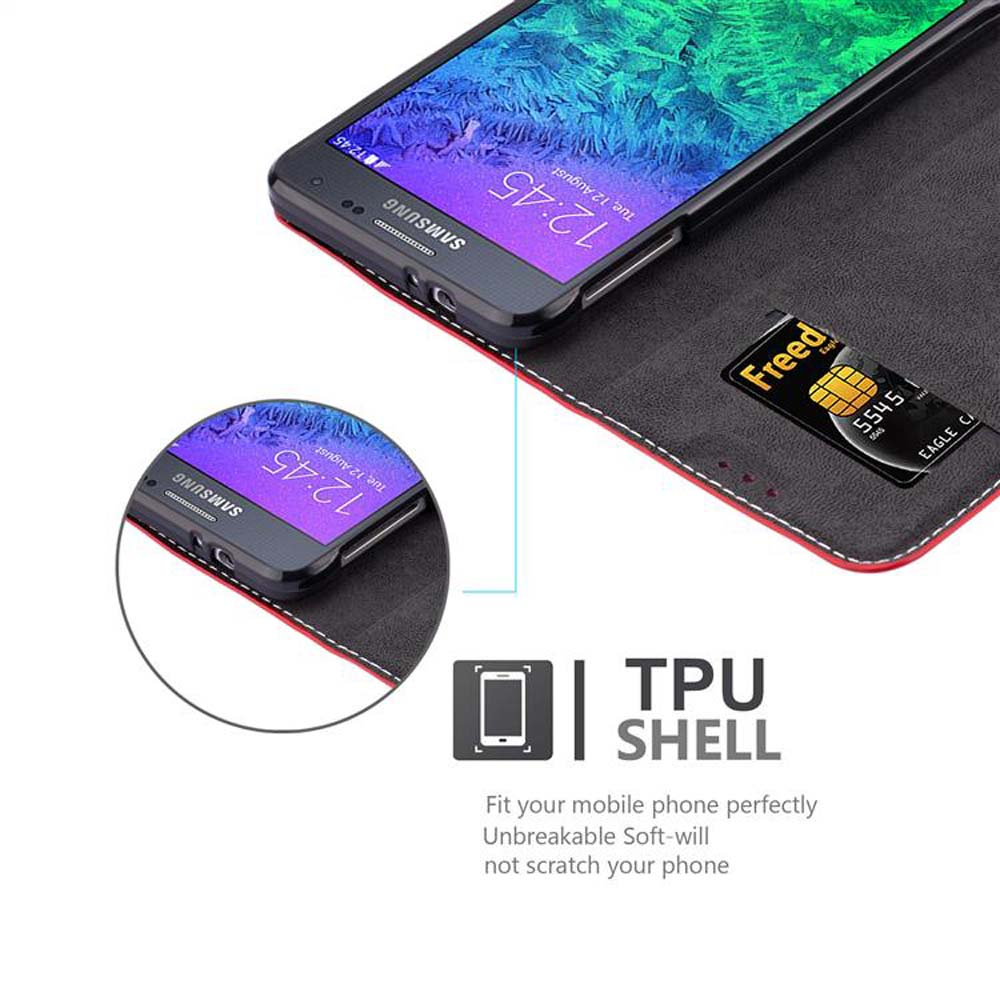 Telefono in una custodia nera con il testo TPU Shell e il telefono all'interno con sfondo bianco.