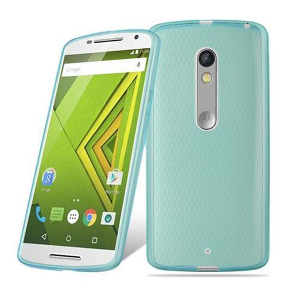 Zwei Telefone, eines mit grünem Bildschirm und blauer Hülle und eines mit blauer Hülle.
