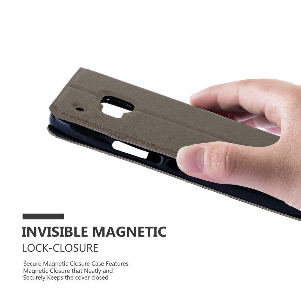 Una mano sosteniendo una funda de teléfono, con el texto 'INVISIBLE MAGNETIC LOCK-CLOSURE' debajo.