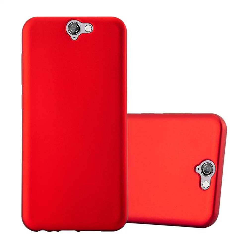 Une coque de téléphone rouge avec une seule caméra.