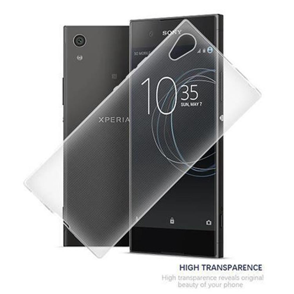 Due smartphone neri con una cover trasparente sulla parte anteriore di uno, che mostra un orologio.
