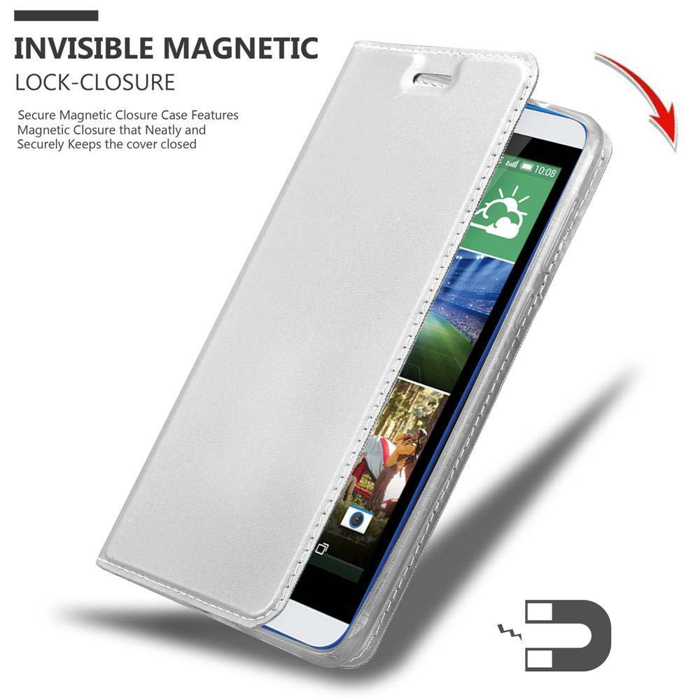 Una custodia per telefono bianca con un telefono. La custodia ha una chiusura magnetica invisibile.