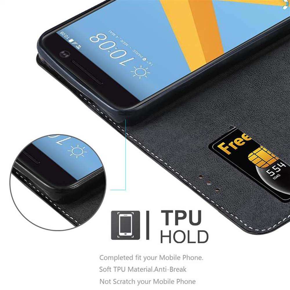 Primo piano di un telefono nero in una custodia con scheda SIM. Testo: TPU HOLD.