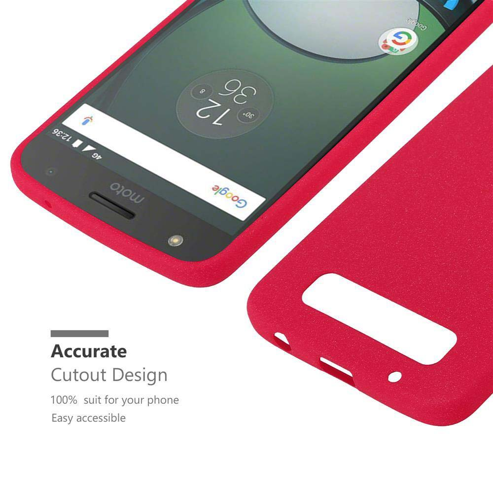 Custodia rossa con telefono dentro e testo: Design ritaglio preciso. 100% adatto al tuo telefono.