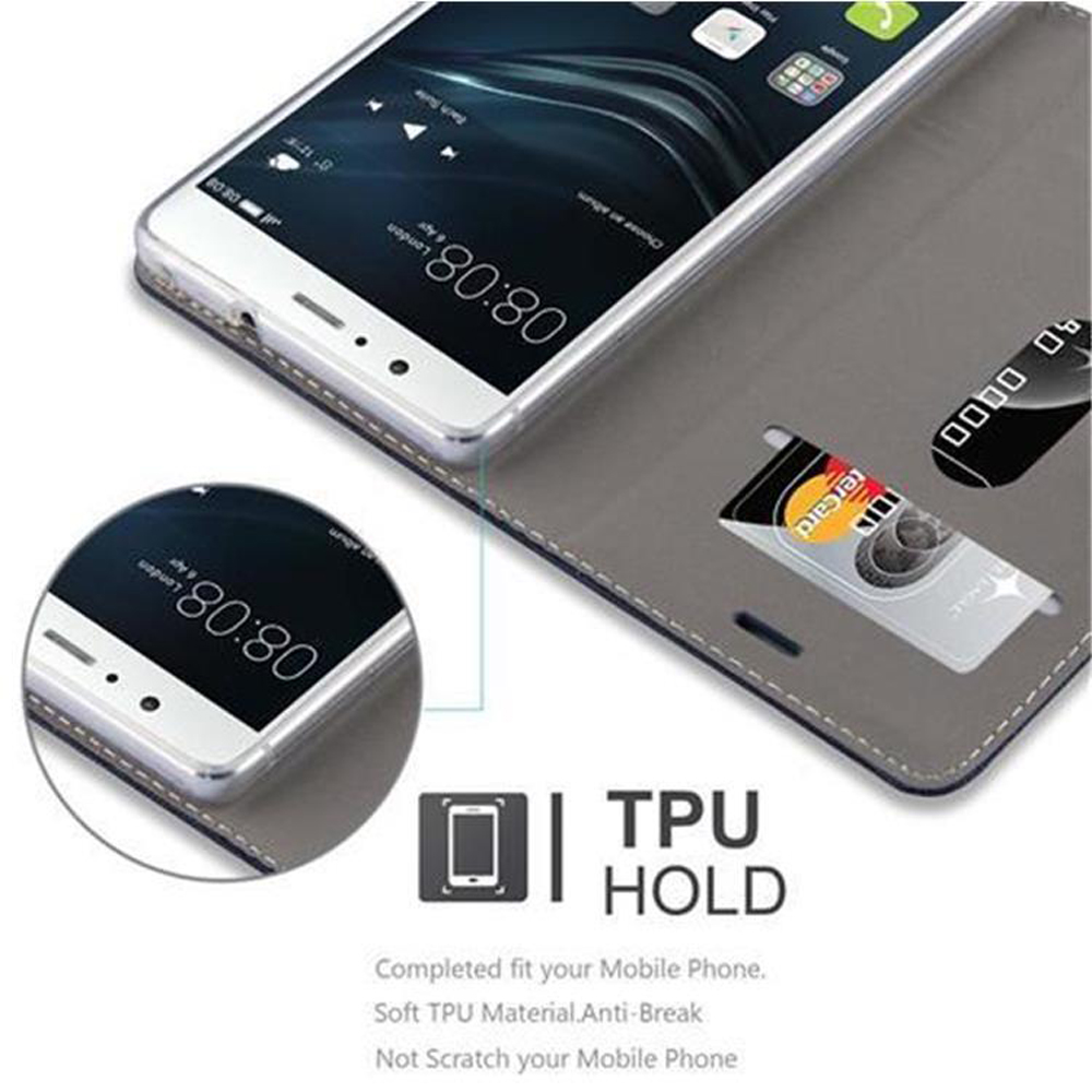 Teléfono en una funda con tarjeta de crédito. El texto dice 'TPU HOLD'. El fondo es blanco.