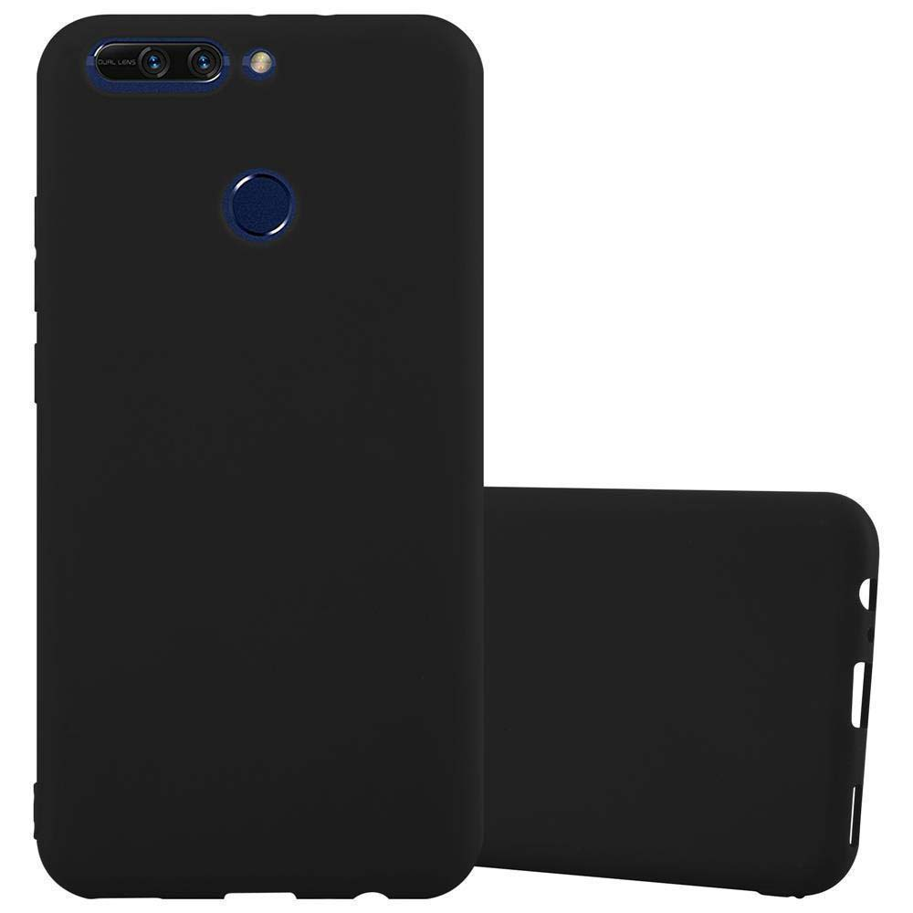 Custodia nera per telefono, con fotocamera e sfondo nero.