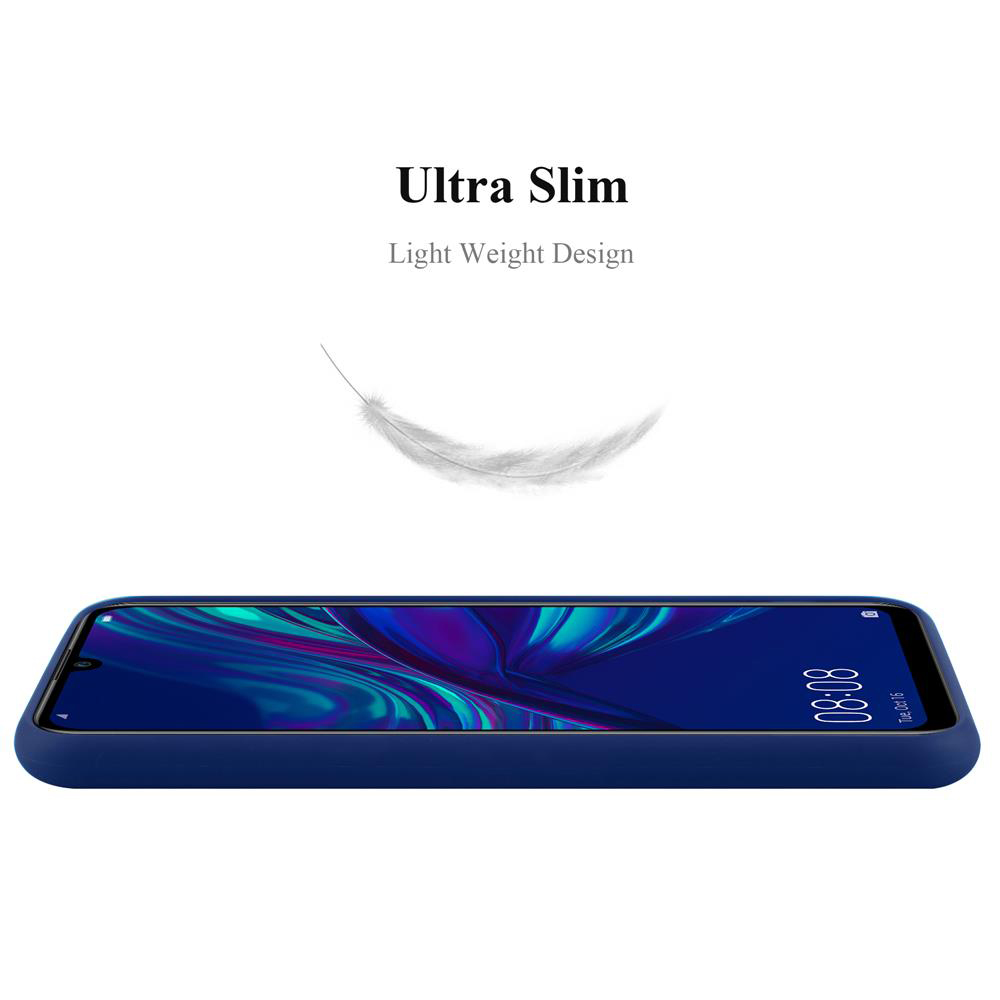 Eine blaue Handyhülle mit den Worten 'Ultra Slim' und einer Federgrafik.