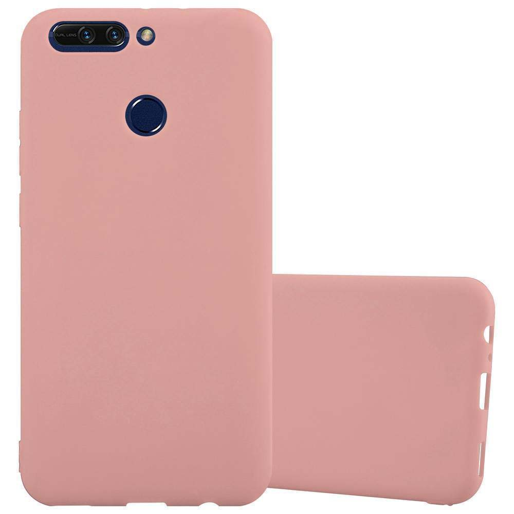 Due custodie per telefono rosa, una con doppia fotocamera e un cerchio, l'altra liscia.