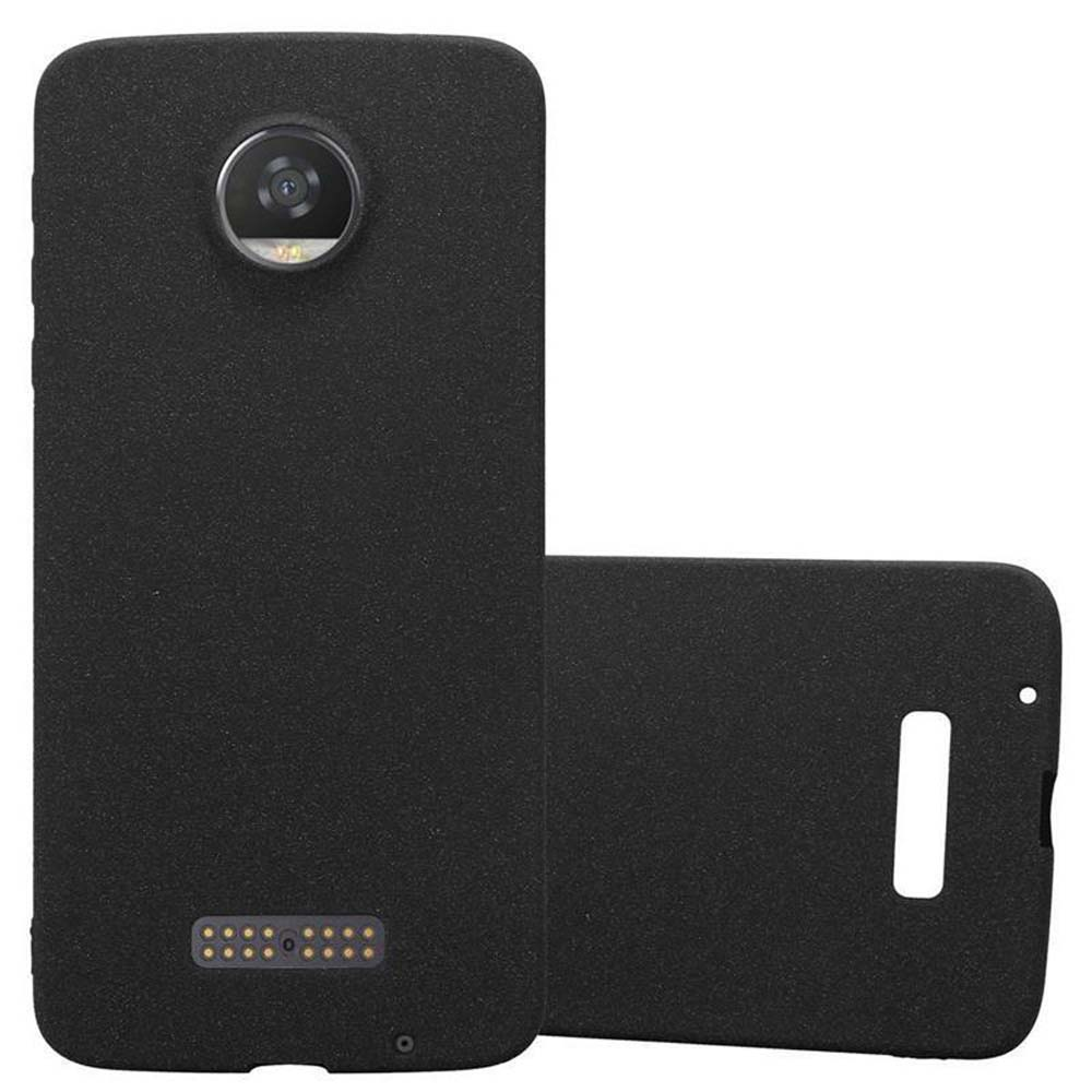 Funda de teléfono negra. Dos fundas, una con cámara circular y otra en blanco.