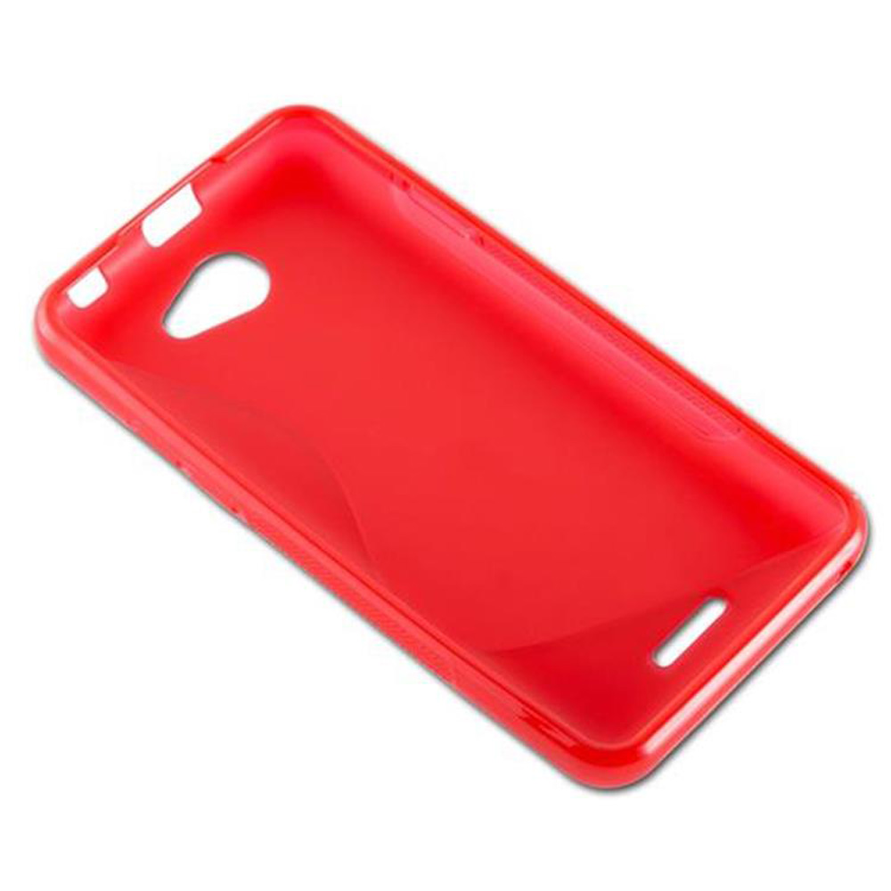 Custodia per telefono rossa. Semplice, liscia e vuota. Progettata per la protezione del telefono. Colore rosso.