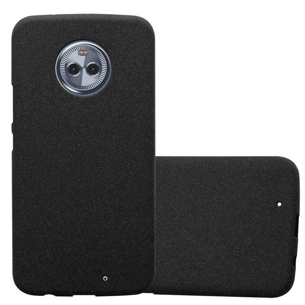 Funda negra para teléfono, con cámara y fondo negro.