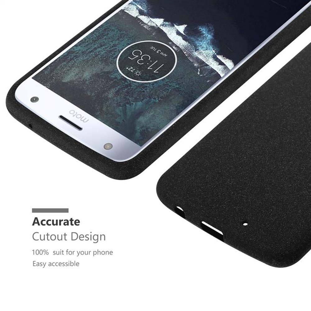 Teléfono negro con texto de diseño de corte preciso, con funda.