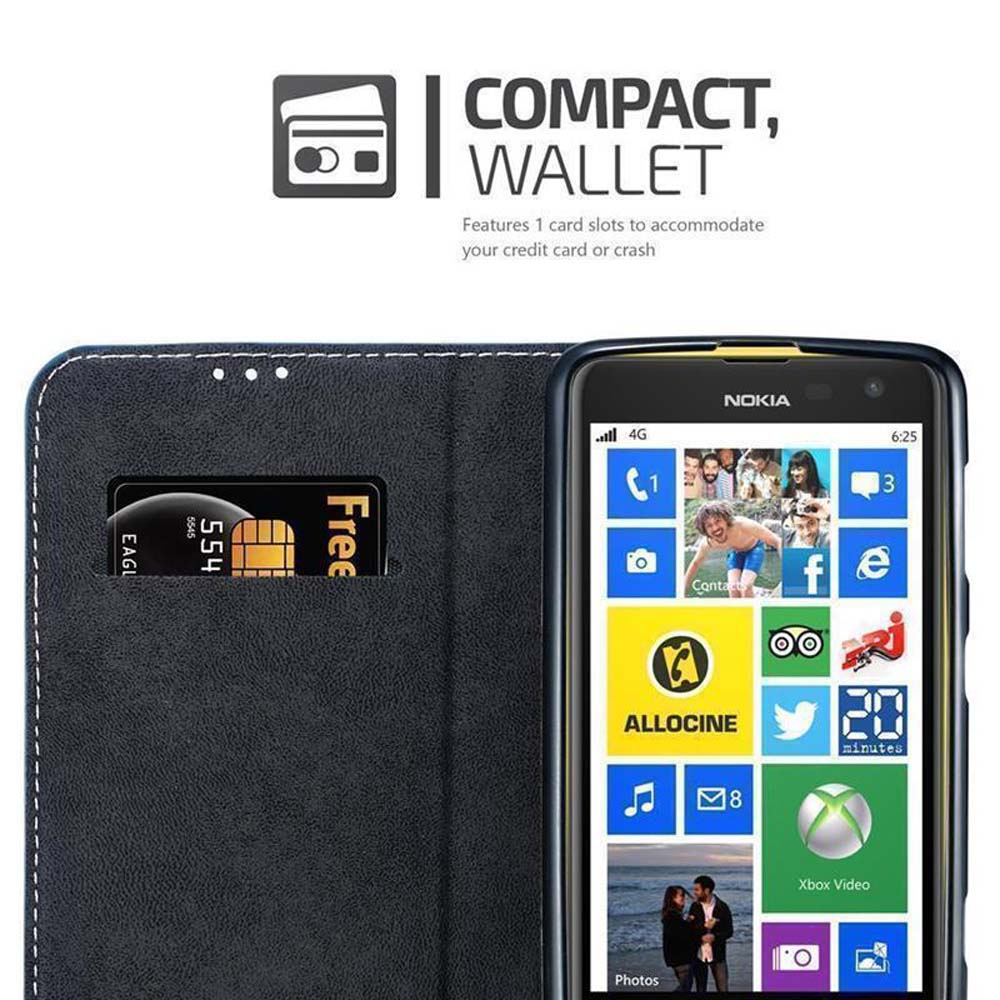 Un teléfono está en una funda tipo cartera. El teléfono muestra una interfaz Nokia. Hay una ranura para tarjetas con una tarjeta de crédito.