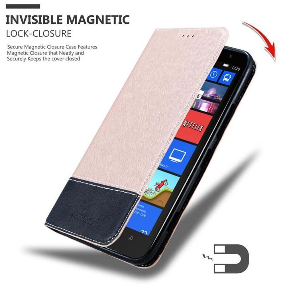 Un telefono con schermo Netflix è coperto da una custodia rosa. Il testo dice Invisible Magnetic Lock-Closure.