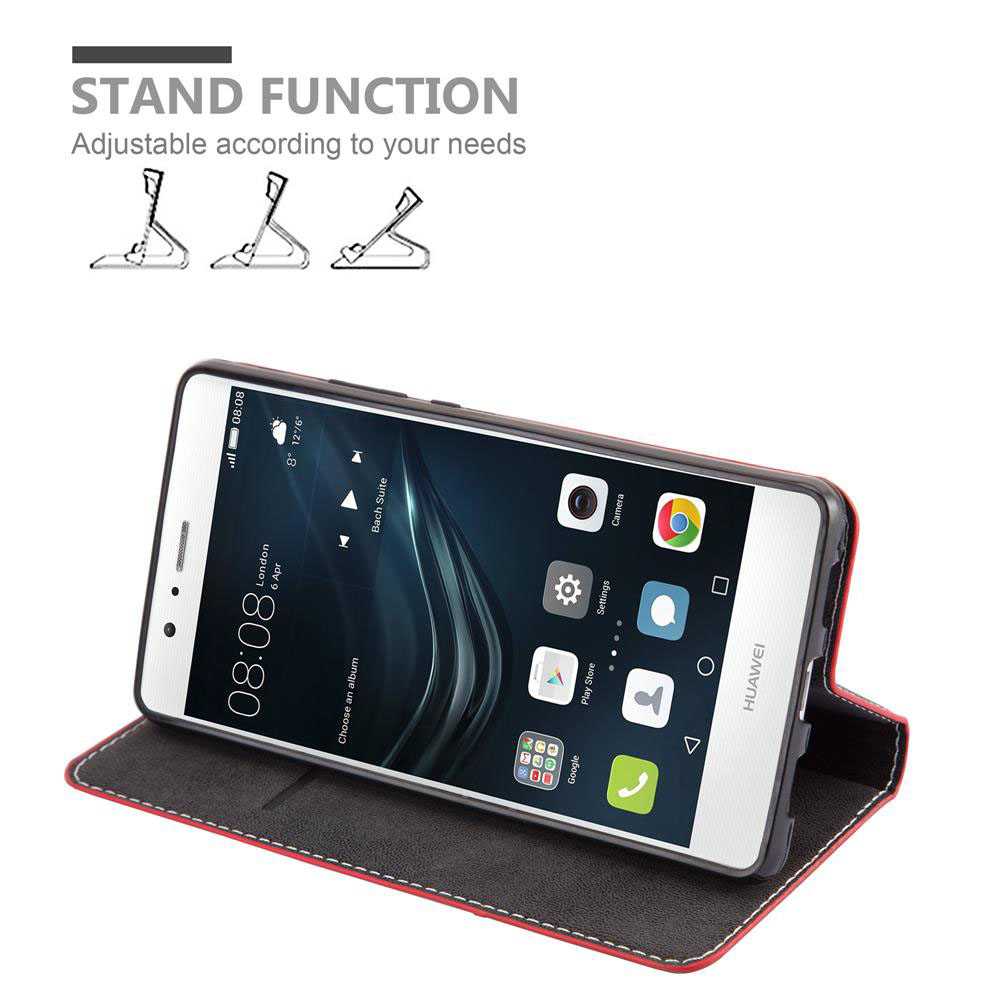 Telefon in einer Hülle, zeigt die Standfunktion, mit dem Text 'STAND FUNCTION'.