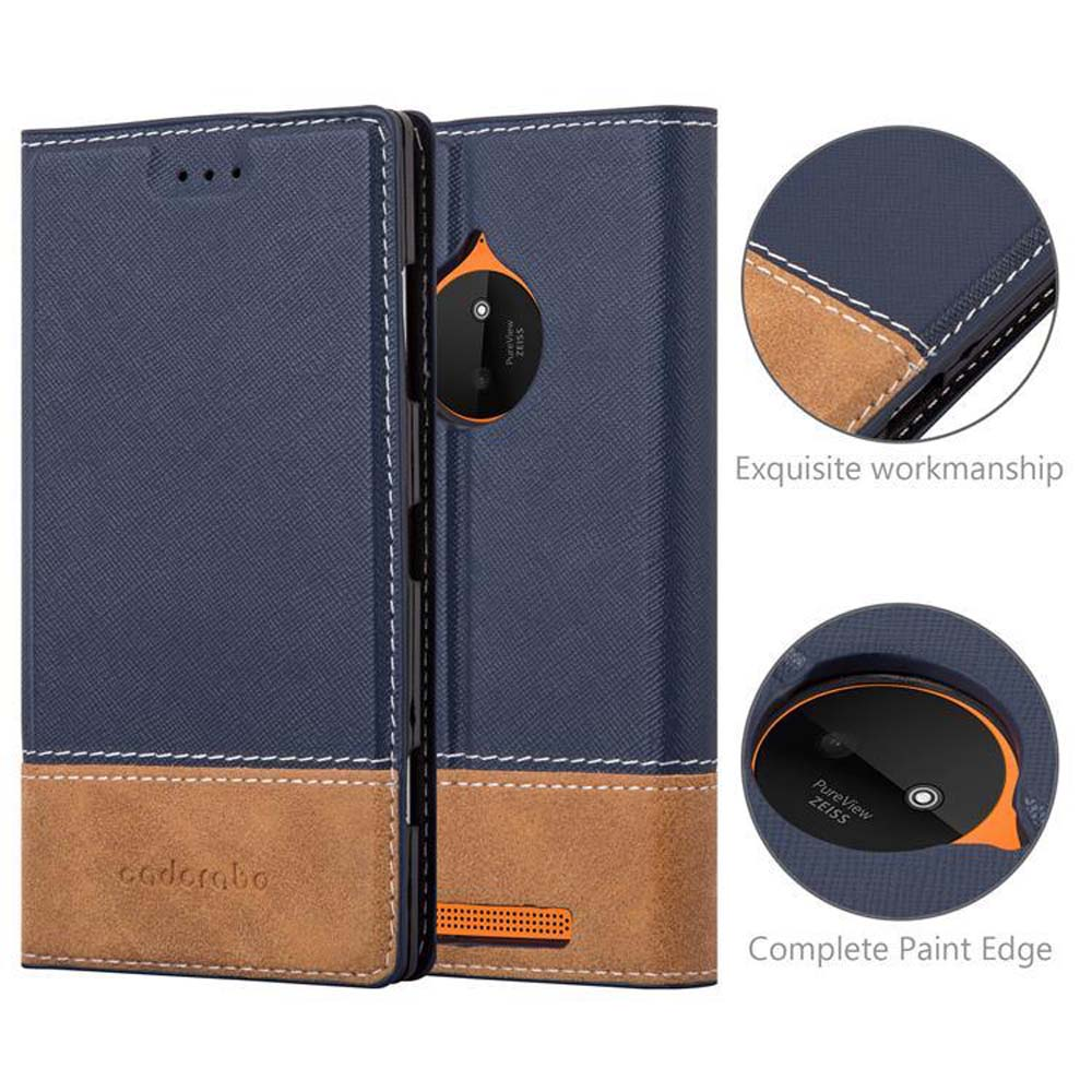 Cadorabo Custodia Libro Portafoglio Per Nokia Lumia 830 – Grigio Chiaro/Marrone, Con Slot Carte E Chiusura Magnetica