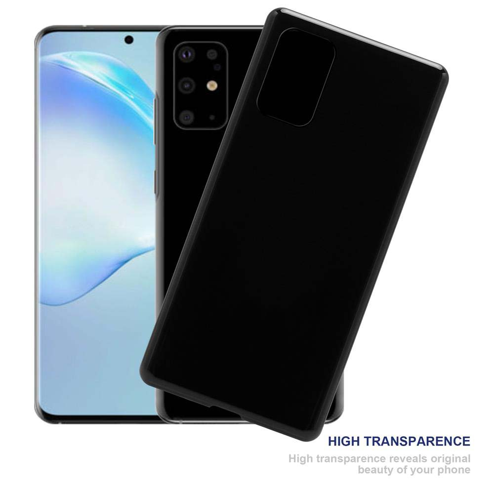 Schwarze Handyhülle auf einem Telefon, zeigt ein weißes Telefon und eine schwarze Hülle.