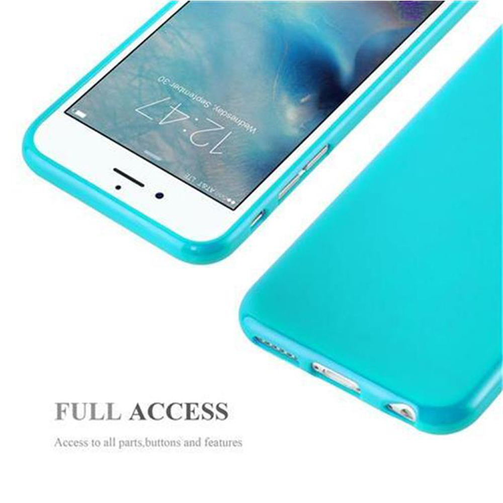 Due telefoni, uno in custodia verde acqua, l'altro con schermo bianco che mostra ora e data.