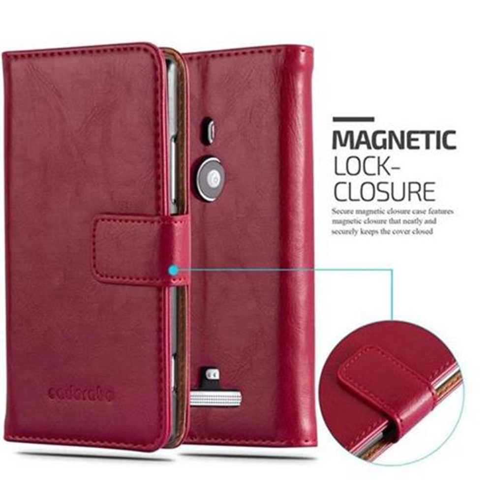 Custodia per telefono rossa con telefono all'interno. La custodia ha una chiusura magnetica.