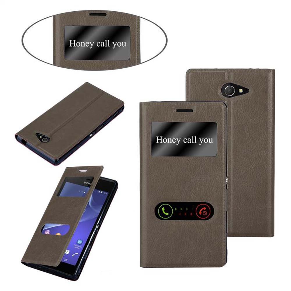 Fundas marrones para teléfono con ventana. Texto: Honey call you.