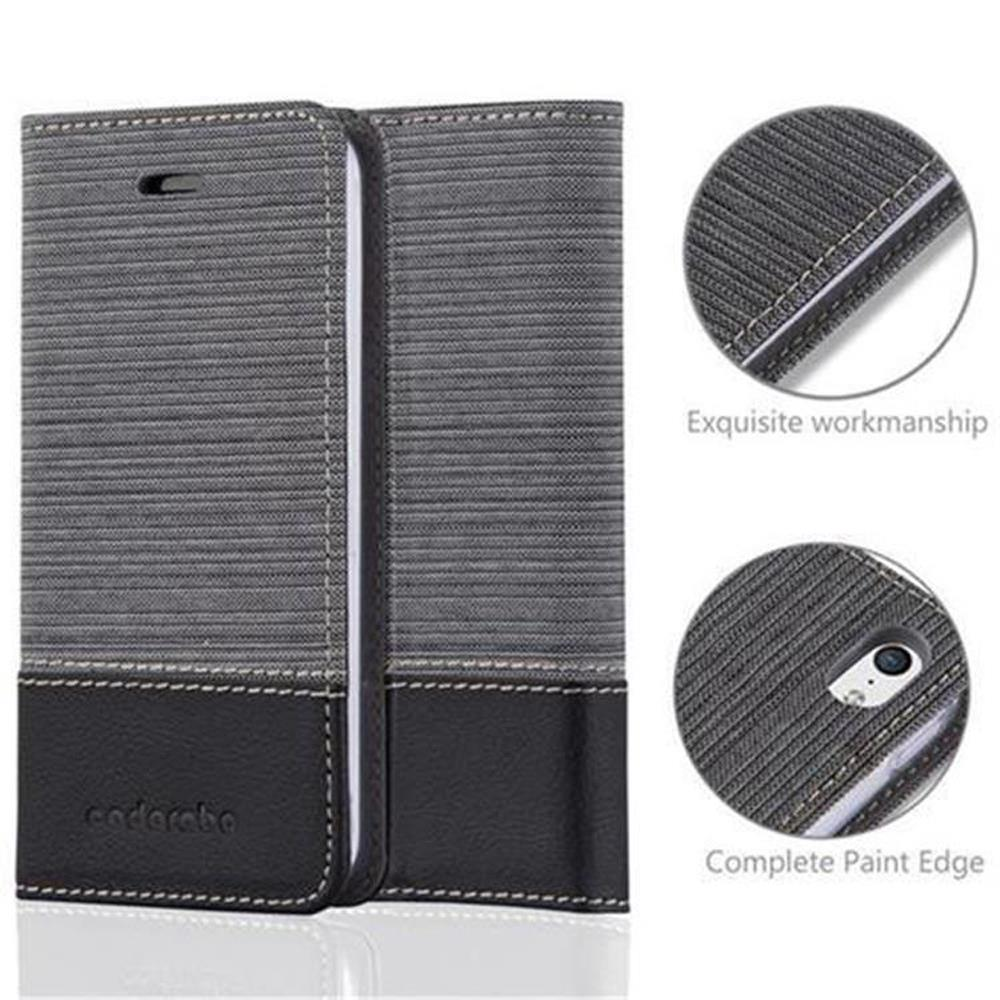 Funda de teléfono gris cerrada. Detalles de primer plano en la funda del teléfono.