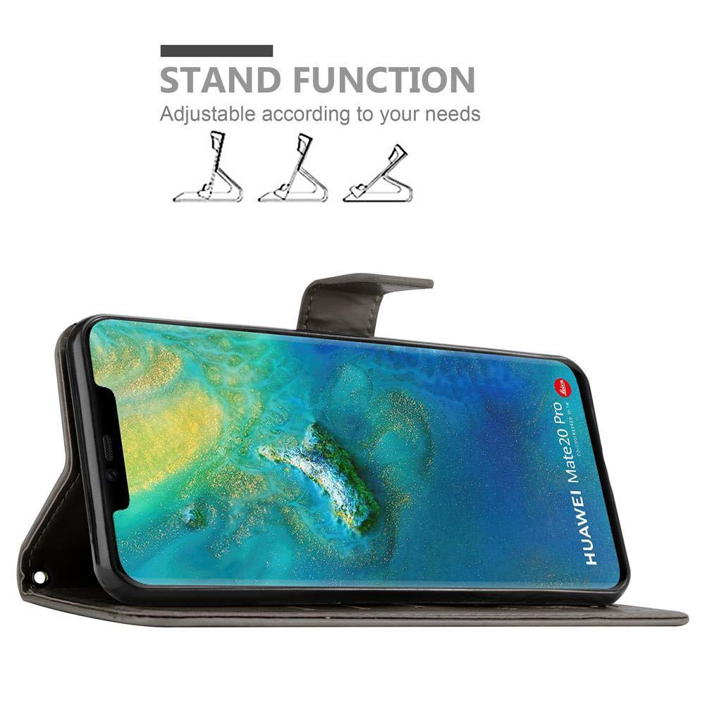 Custodia per telefono con telefono su un supporto. Testo: Funzione supporto. Regolabile.