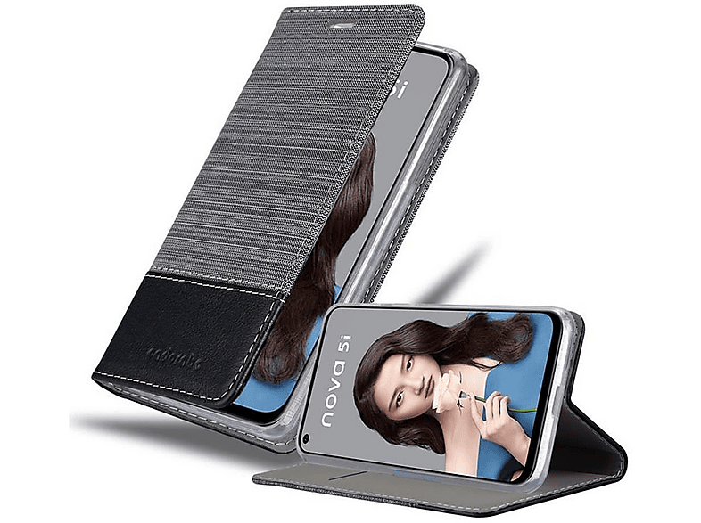 Cadorabo Custodia Libro Per Huawei P20 Lite | Nero Grafite | Portafoglio Con Vani E Chiusura Magnetica