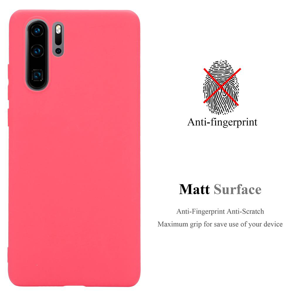Rote Handyhülle mit Anti-Fingerabdruck und matter Oberfläche. Bild auf weißem Hintergrund.