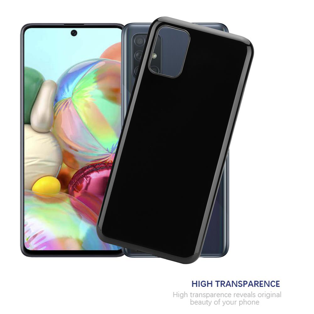 Ein Telefon in einer schwarzen Hülle, das den Bildschirm des Telefons zeigt. Hohe Transparenz zeigt Schönheit.