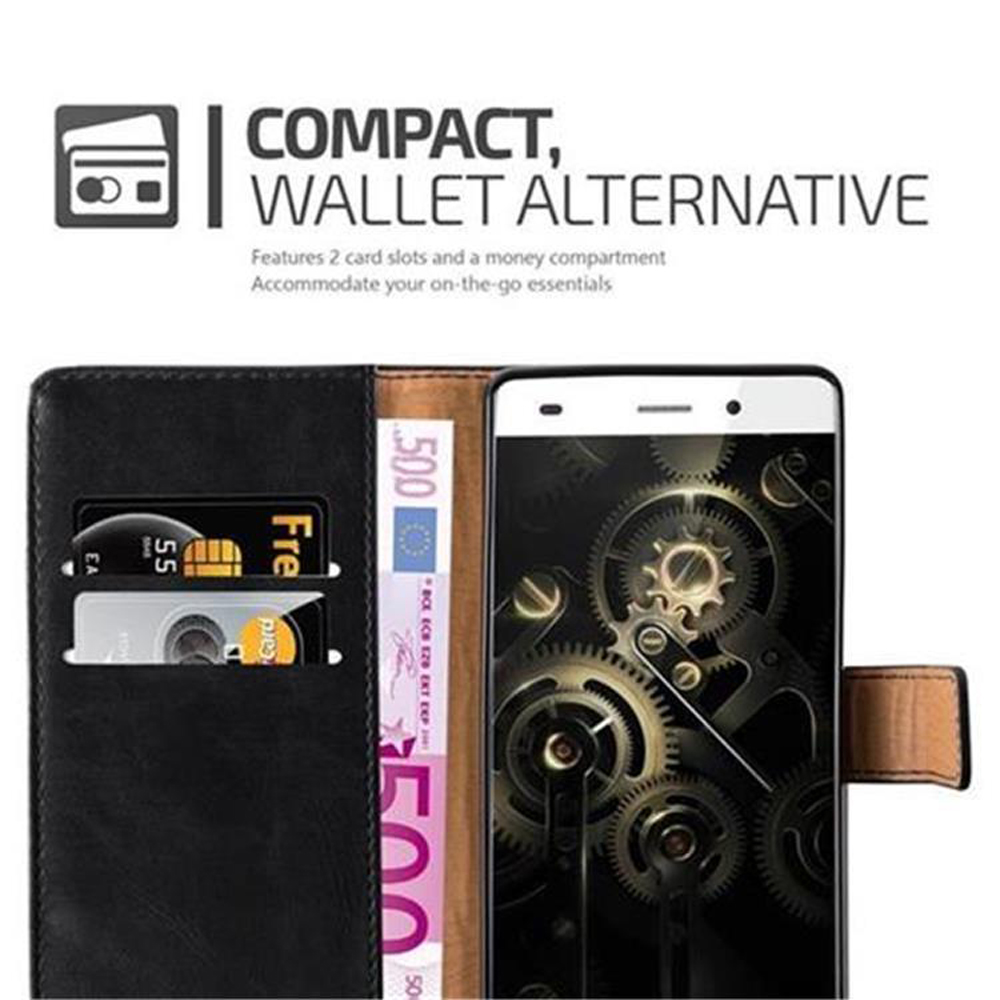 Funda con ranuras para tarjetas y compartimento para dinero, una alternativa a la cartera.