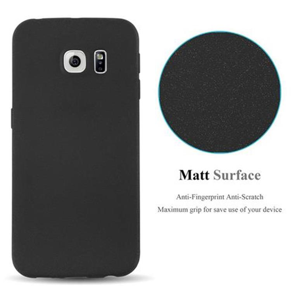 Retro di un telefono nero con testo: Matt Surface. C'è un motivo circolare a destra.
