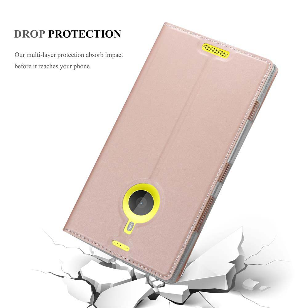 Custodia rosa per telefono sopra terreno crepato, protezione dalle cadute.